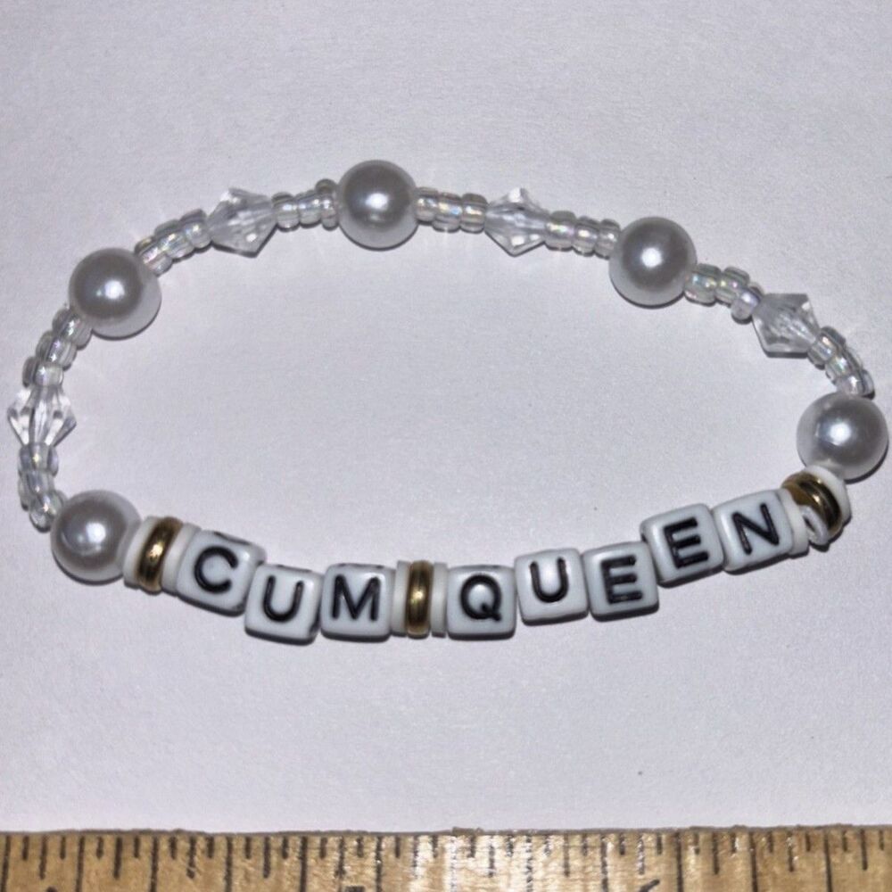 Handcrafted Beaded Stretch Bracelet Cream Y2K Aesthetic Trendy Unisex Jewelry